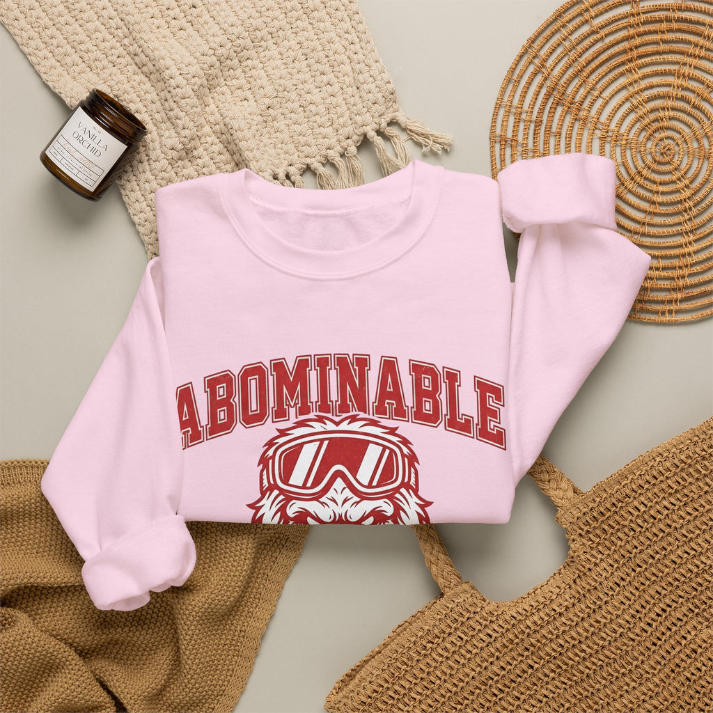 Abominable Snowman Face Sweatshirt Christmas Cold Gift Women Strong Sweatshirt Yeti Sweatshirt Xmas Fan Vintage Sweatshirt Frosty Graphic Antique Snow Goggles