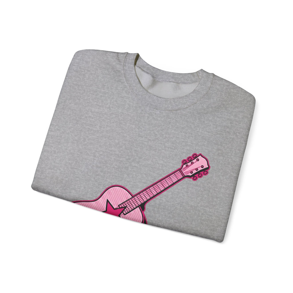 Pink Electric Guitar Sweatshirt Cowgirl Instruments Gift Women Cartoon Sweatshirt Guitar Sweatshirt Cowboy Fan Comic Sweatshirt Music Graphic Vintage Star