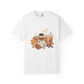 Espresso Drinks T-Shirt Coffee Harvest Gift Women Cartoon T-Shirt Coffee T-Shirt Coffee Fan Illustrated Graphic Autumn Design Line Art Baked Goods