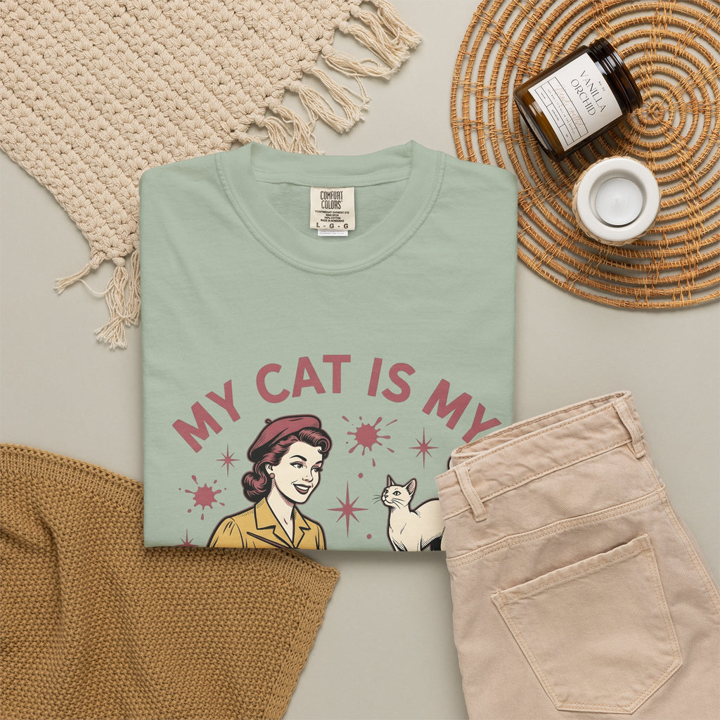 Kitty Artist T-Shirt Cat Fauna Gift Women Antique T-Shirt Cat Lady T-Shirt Feline Fan Vintage T-Shirt Wildlife Graphic Heritage Art Palette T-Shirt