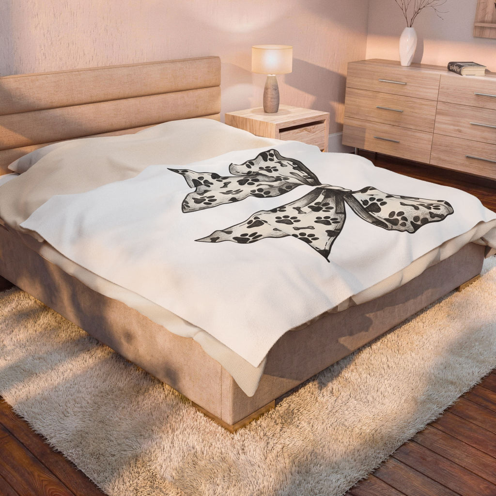 Decorative Paw Print Blanket Dog Mom Creatures Gift Women Outline Blanket Paw Print Blanket Dog Mom Fan Minimalist Blanket Animal Graphic Sleek