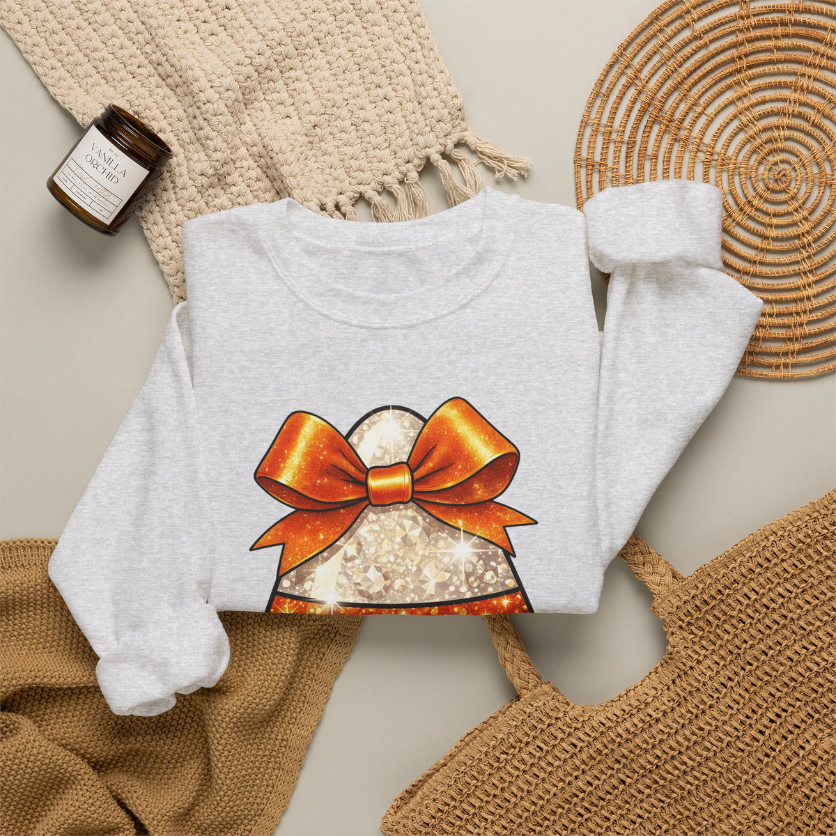 Candy Corn Sweatshirt Halloween Candy Gift Women Glitter Sweatshirt Triangular Corn Sweatshirt Spooky Fan Sparkling Sweatshirt Sweets Graphic Kawaii Bow Sweatshirt