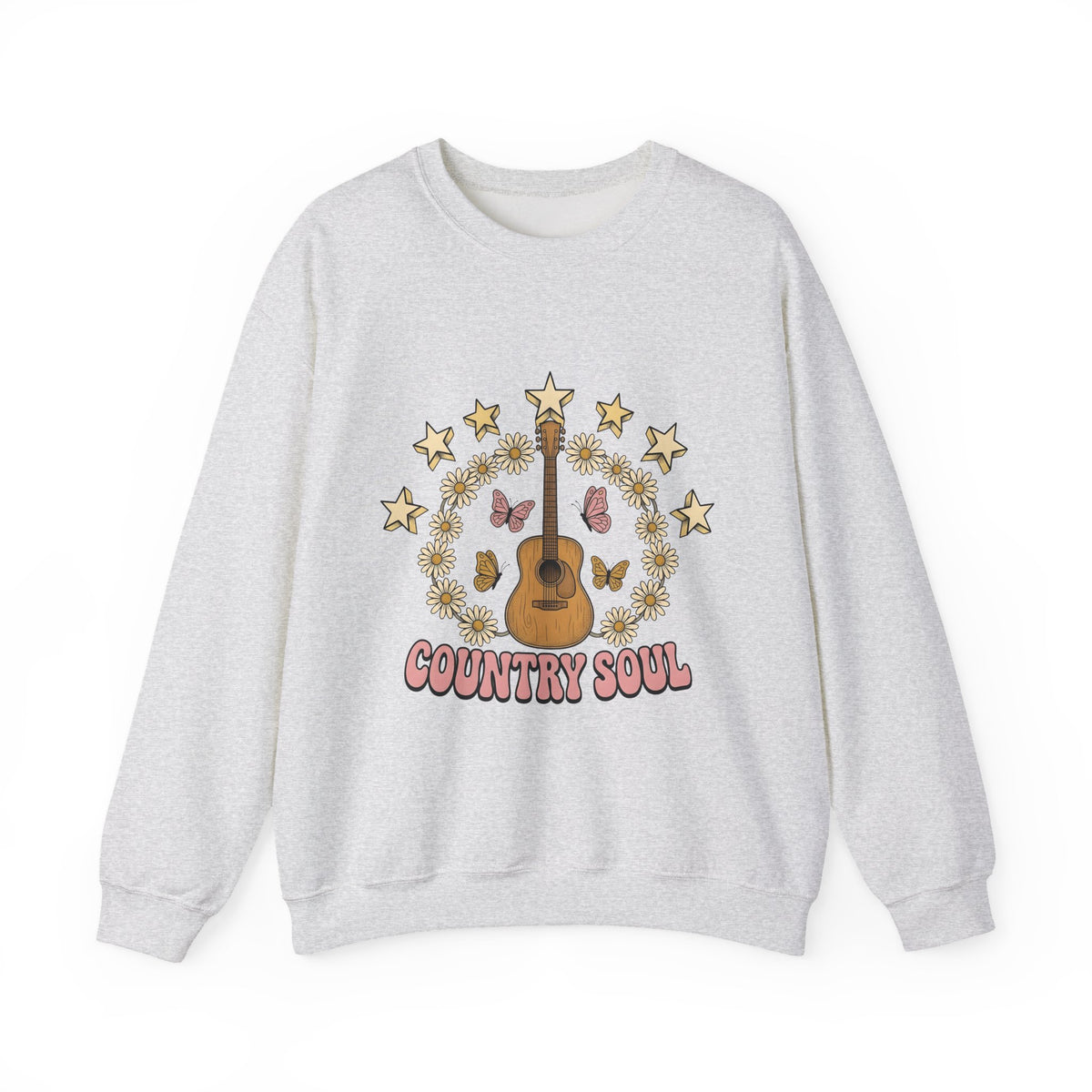 Acoustic Guitar Sweatshirt Cowgirl Music Gift Women Boho Sweatshirt Guitar Sweatshirt Cowboy Fan Boho Chic Sweatshirt Melody Graphic Vintage Daisies Sweatshirt