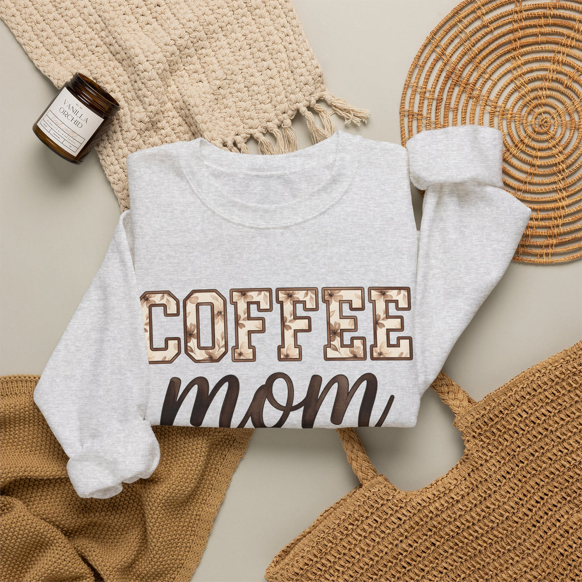 Iced Latte Cup Sweatshirt Moms Café Gift Women Painted Sweatshirt Coffee Cup Sweatshirt Mom Fan Hand Painted Sweatshirt Coffee Shop Graphic Classic Sash Sweatshirt