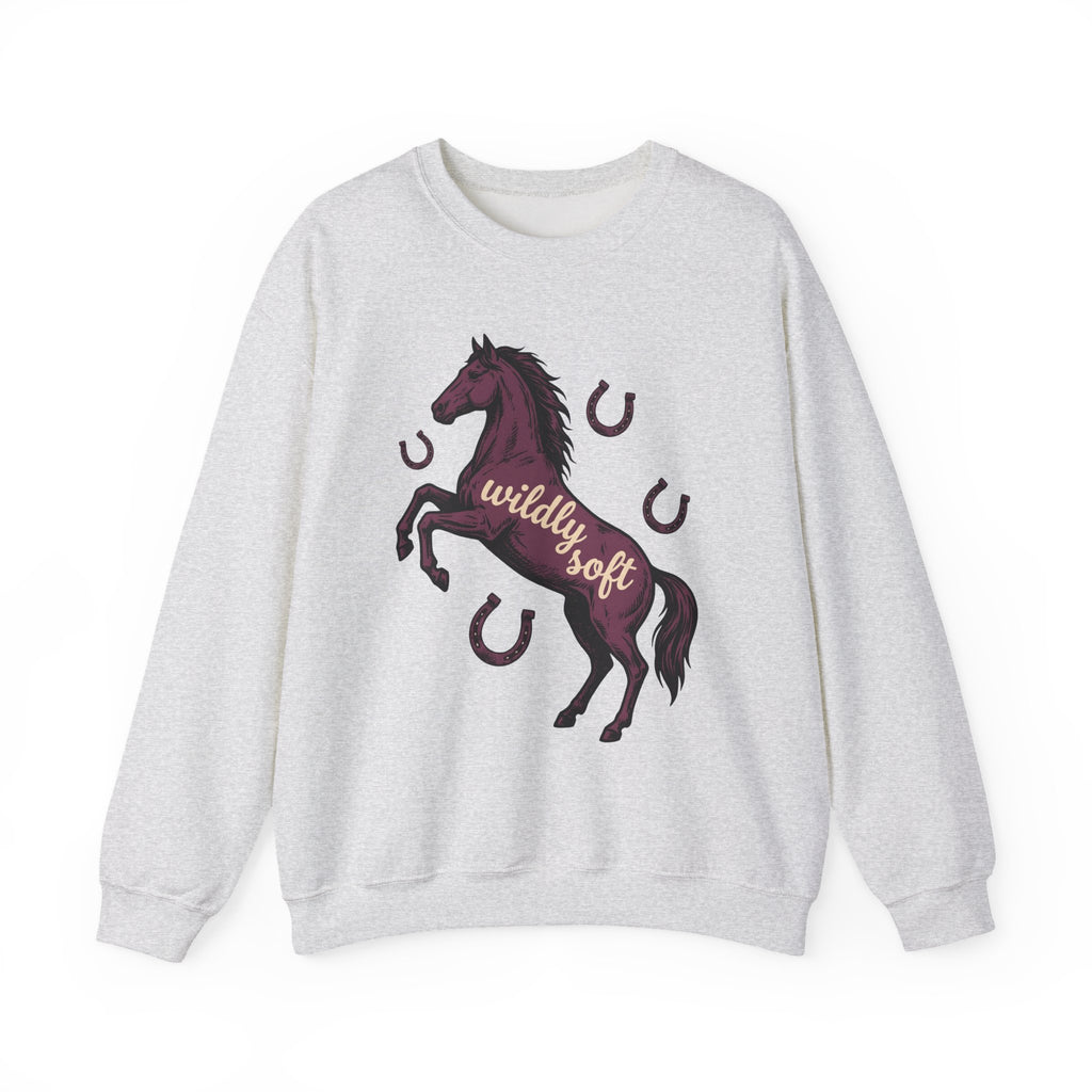 Horse Design Sweatshirt Boho Chic Ranch Gift Women Classic Sweatshirt Equine Sweatshirt Hippie Fan Vintage Sweatshirt Western Graphic Doodle Horseshoe Sweatshirt