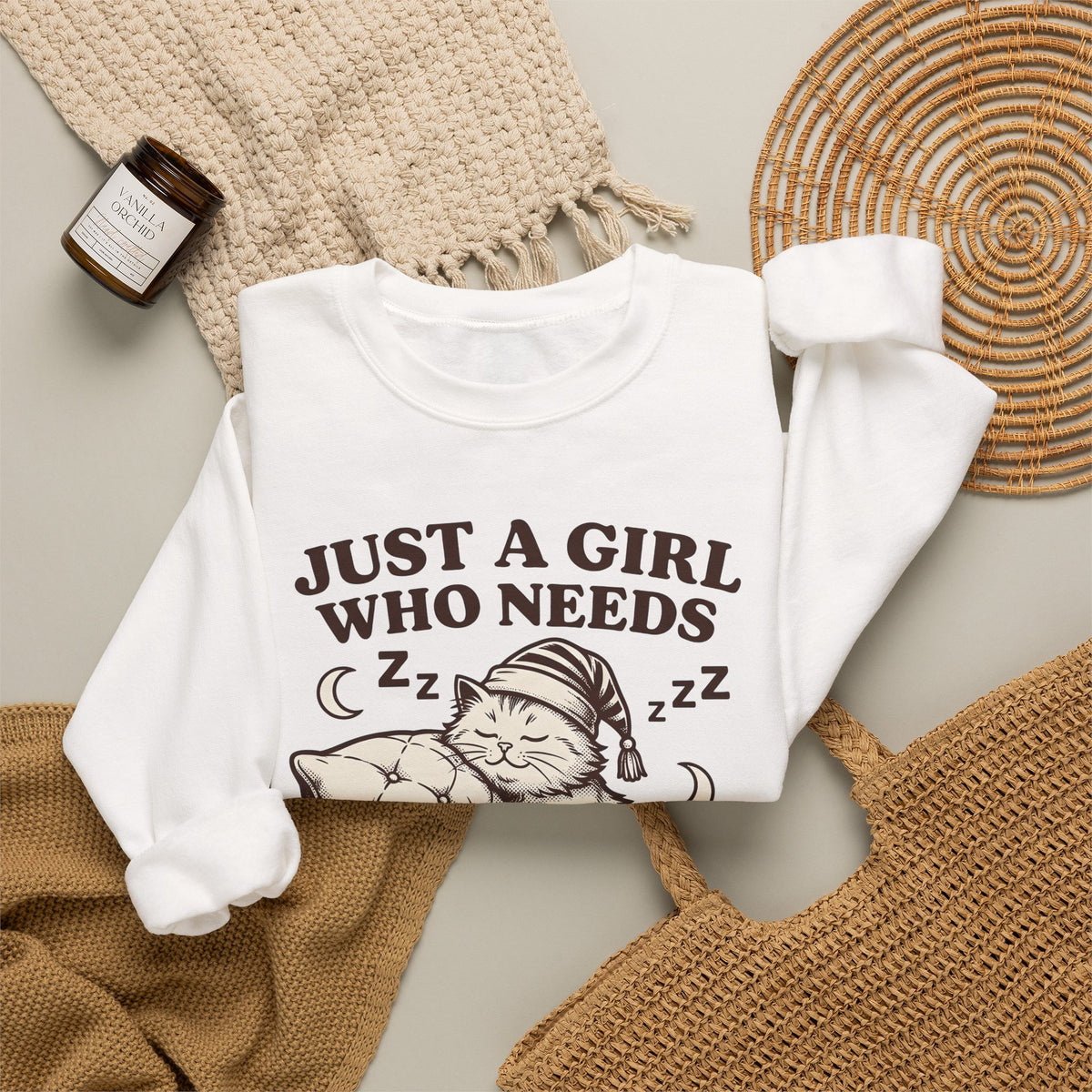 Sleeping Cat Sweatshirt Cat Nap Gift Women Vintage Sweatshirt Kitten Sweatshirt Cat Fan Retro Sweatshirt Slumber Graphic Hand Drawn Sweatshirt Sweatshirt