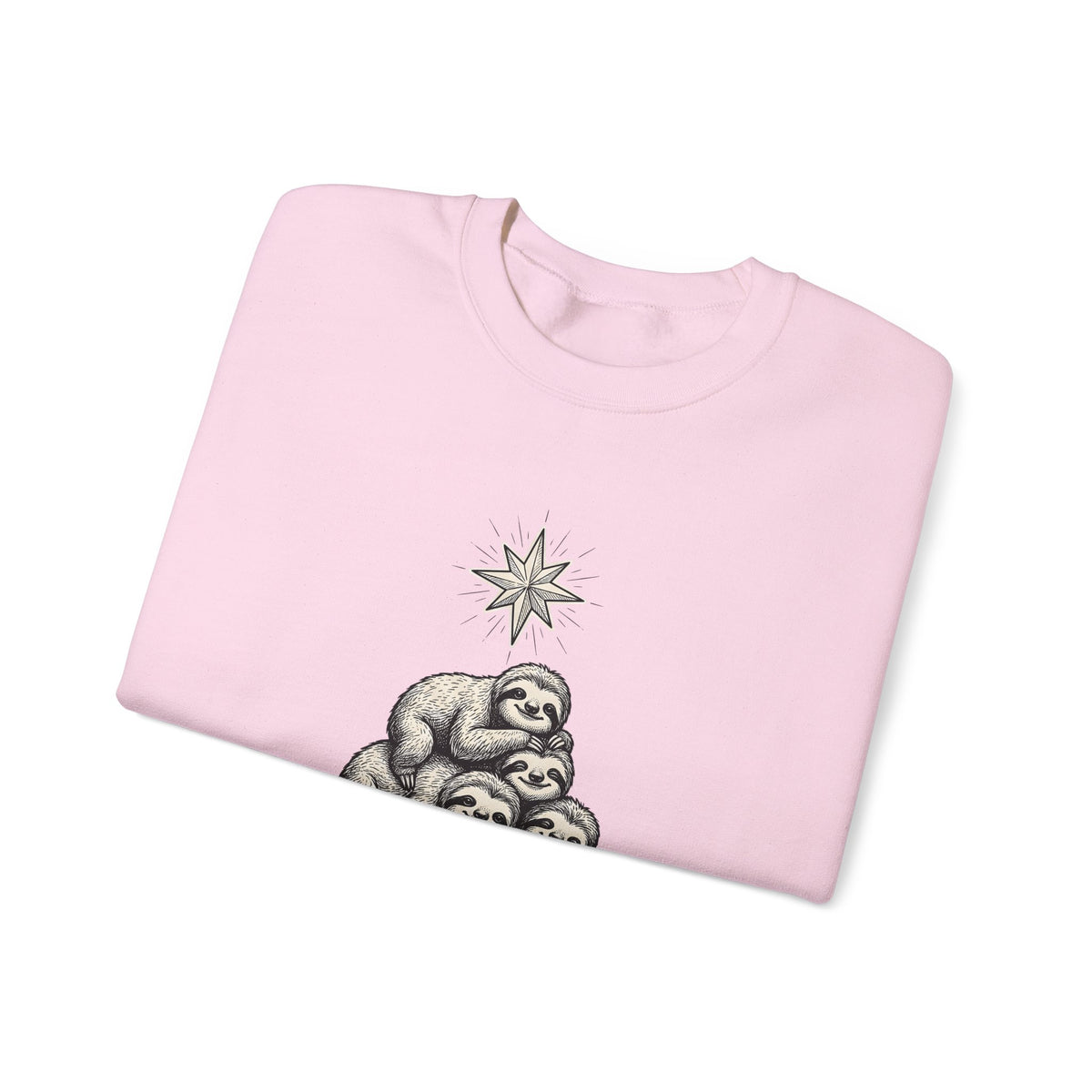 Sloth Stack Sweatshirt Animals Holiday Gift Women Hand Drawn Sweatshirt Sloth Pile Sweatshirt Wildlife Fan Hand Drawn Sweatshirt Christmas Graphic Vintage Star
