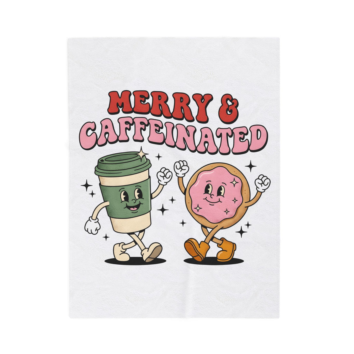 Coffee Cup Donut Blanket Christmas Coffee Gift Women Cartoon Blanket Donut Blanket Xmas Fan Cartoony Blanket Coffee Design Retro Stars Blanket