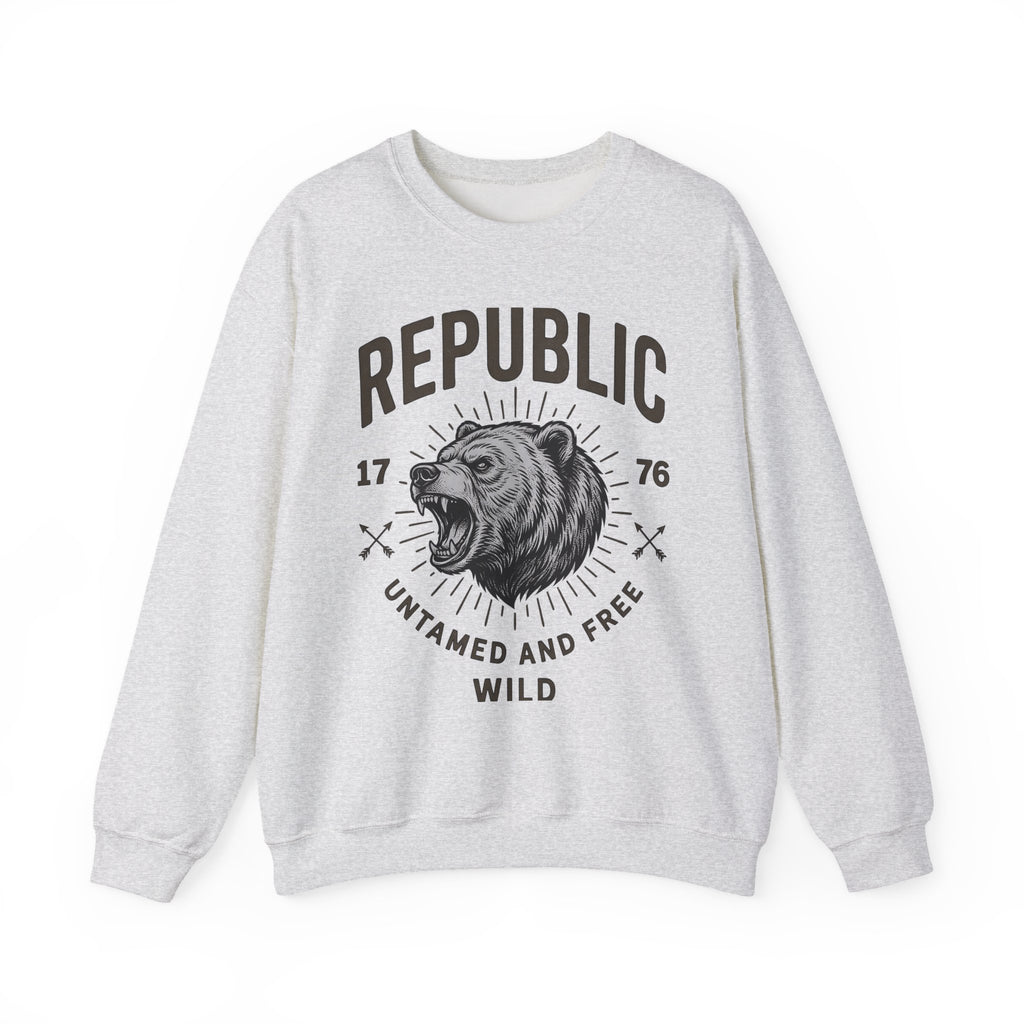 Bear Face Sweatshirt America Flag Gift Women Retro Sweatshirt Ursine Sweatshirt Patriot Fan Vintage Sweatshirt Banner Graphic Sketch Arrow Sweatshirt
