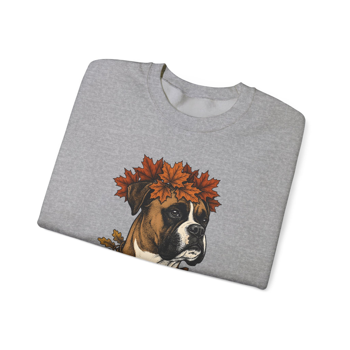 Boxer Puppy Sweatshirt Dog Autumn Gift Women Retro Sweatshirt Puppy Sweatshirt Dog Fan Pup Sweatshirt Fall Graphic Sketch Fall Leaves Sweatshirt