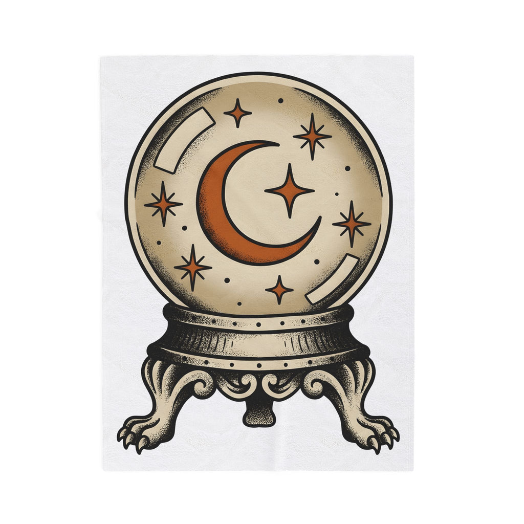 Clairvoyance Sphere Blanket Halloween Magic Gift Women Classic Blanket Crystal Ball Blanket Horror Fan Vintage Blanket Magical Graphic Line Art