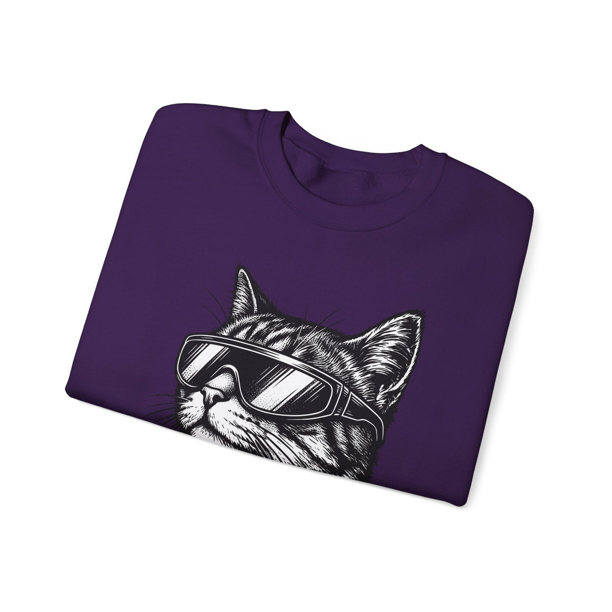 Cat Sunglasses Sweatshirt Cat Animal Gift Women Ink Drawing Sweatshirt Cool Cat Sweatshirt Cat Fan Feline Sweatshirt Creature Graphic Retro Eyewear Sweatshirt