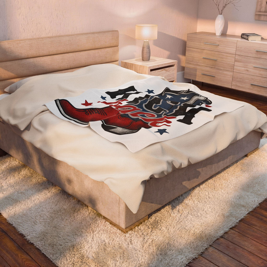Rodeo Boot Blanket America Frontier Gift Women Heritage Blanket Boot Blanket American Fan Cowboy Blanket Western Graphic Vintage-Inspired Star