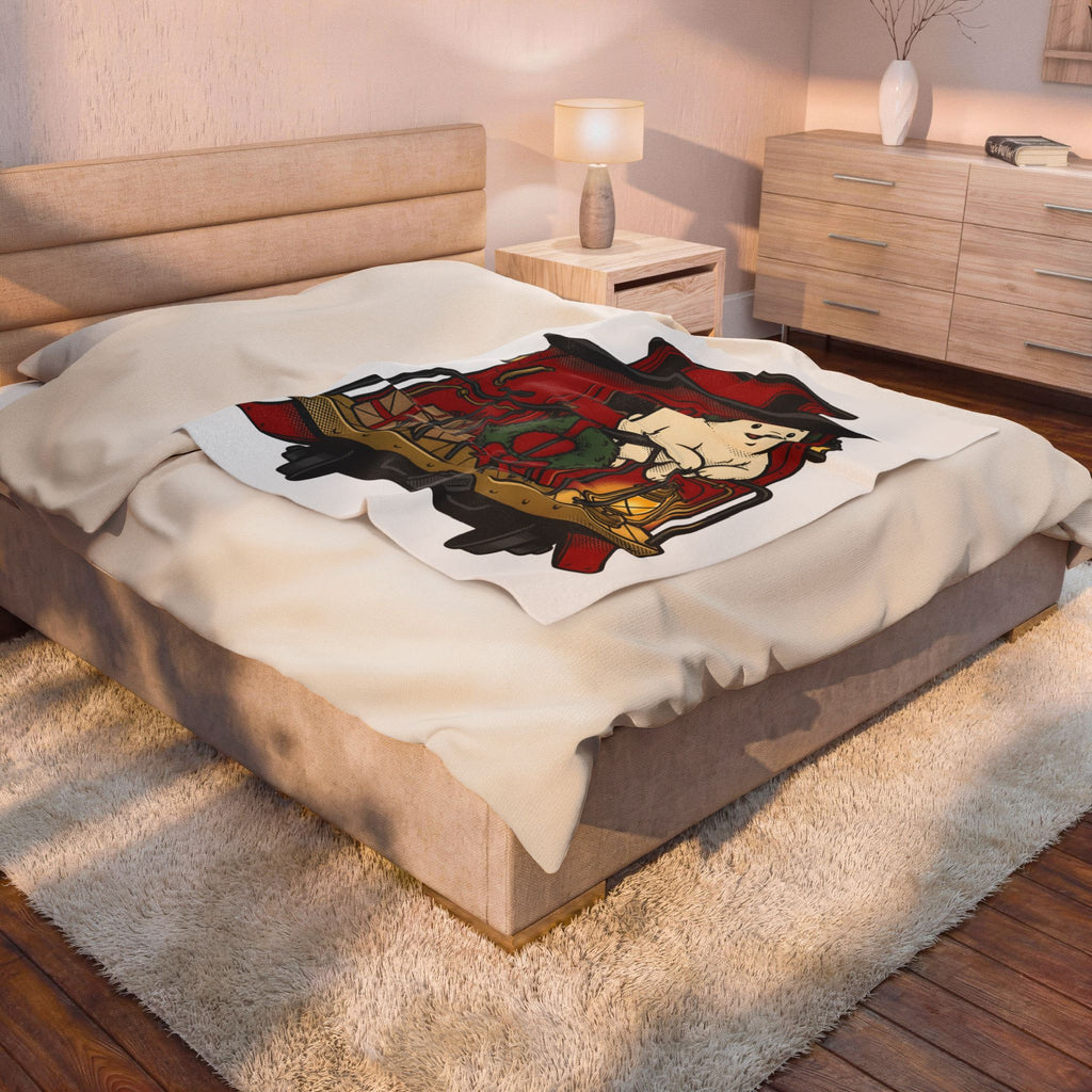 Ice Bear Train Blanket Christmas Fauna Gift Women Sketch Blanket Polar Bear Blanket Christmas Fan Polar Creature Graphic Line Art Ring Blanket