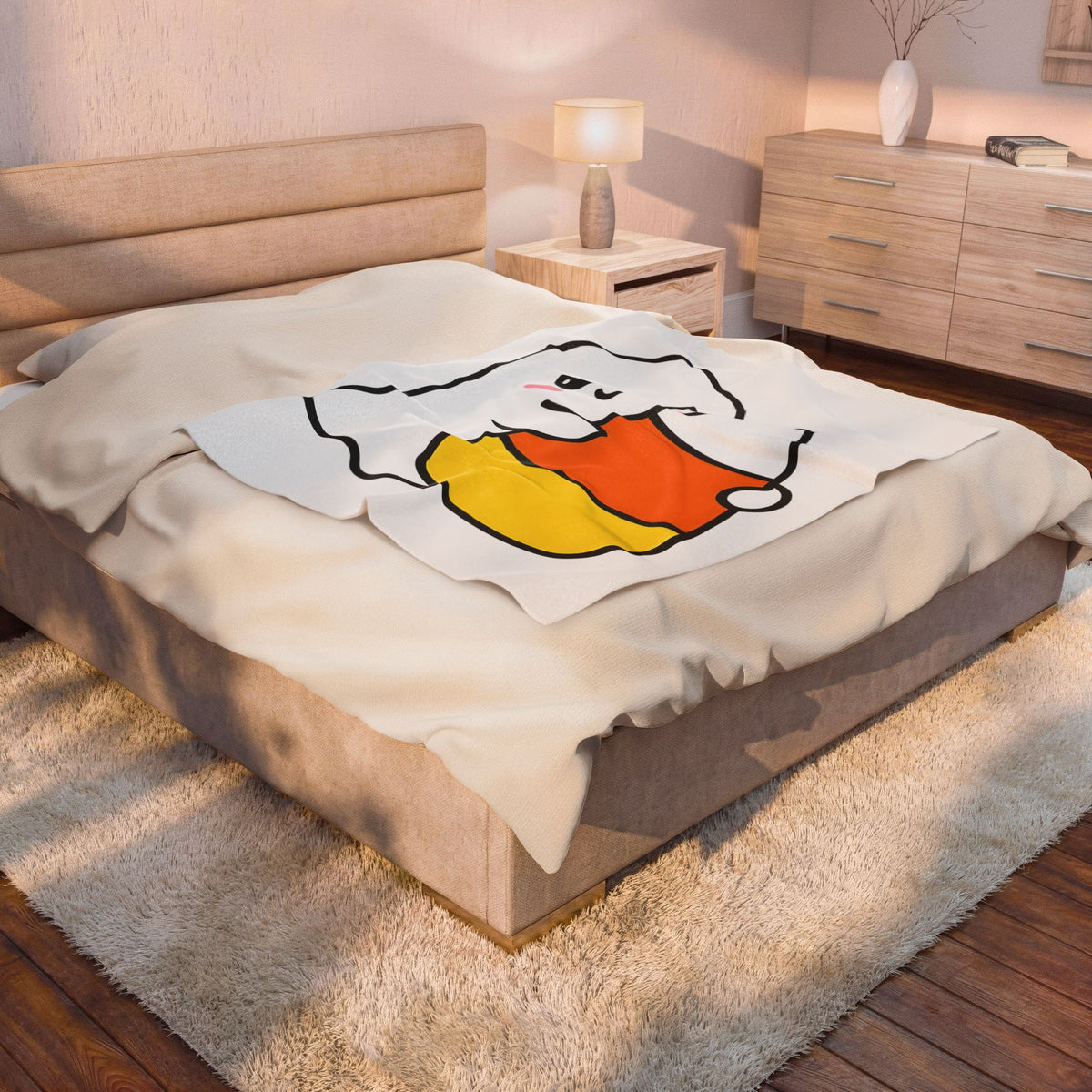 Ghost Sweet Corn Halloween Treats Gift Lovable Sweetcorn Spooky Fan Cute Sweets Clean Happy Blanket