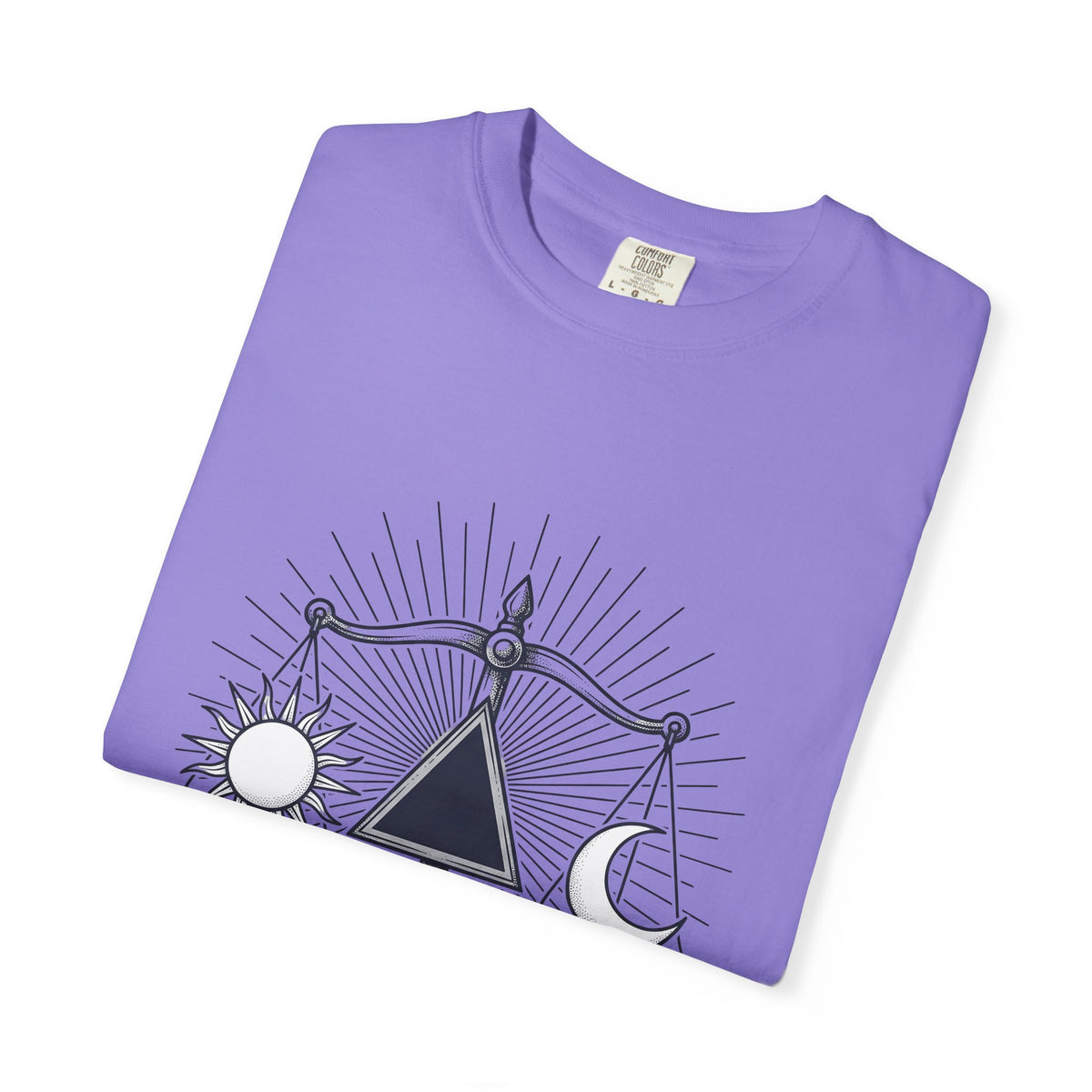 Sun Moon Symmetry T-Shirt Boho Chic Star Signs Gift Women Fantasy T-Shirt Lunar T-Shirt Bohemian Fan Mystical T-Shirt Zodiac Graphic Sketch Scale