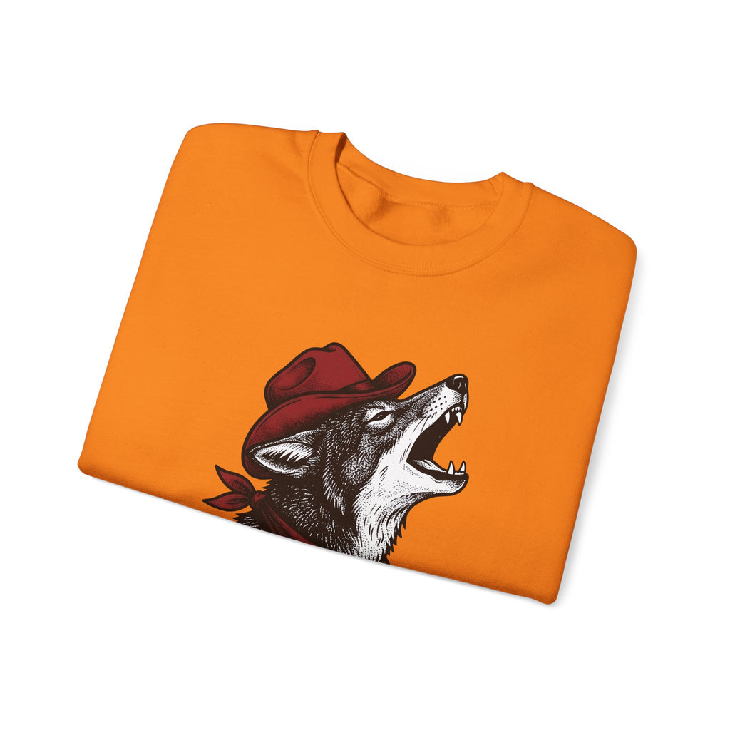Cowboy Wolf Sweatshirt Cowgirl Western Gift Women Vintage Sweatshirt Werewolf Sweatshirt Cowboy Fan Retro Sweatshirt Rodeo Graphic Hand Drawn Bandana Sweatshirt