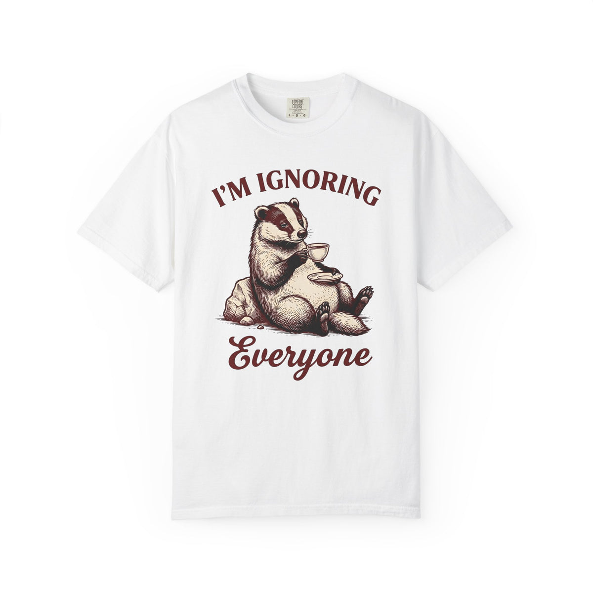Badger Tea Funny Creatures Gift Sketch Tea Humor Fan Drawing Cartoon Tea Cup T-Shirt
