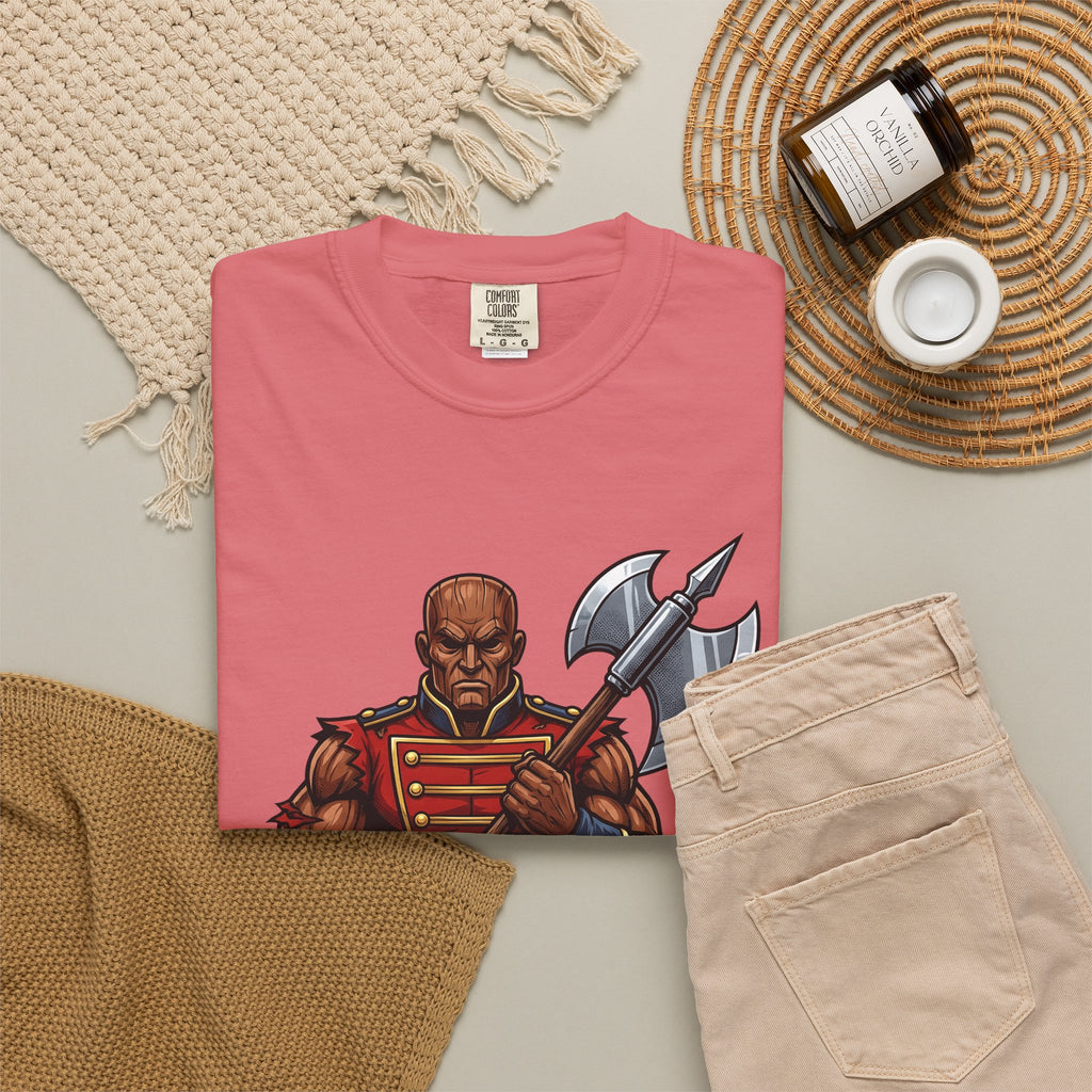 Wooden Soldier T-Shirt Christmas Festive Gift Women Sketch T-Shirt Tin Soldier T-Shirt Holiday Fan Drawing Graphic T-Shirt Hand Drawn War Axe