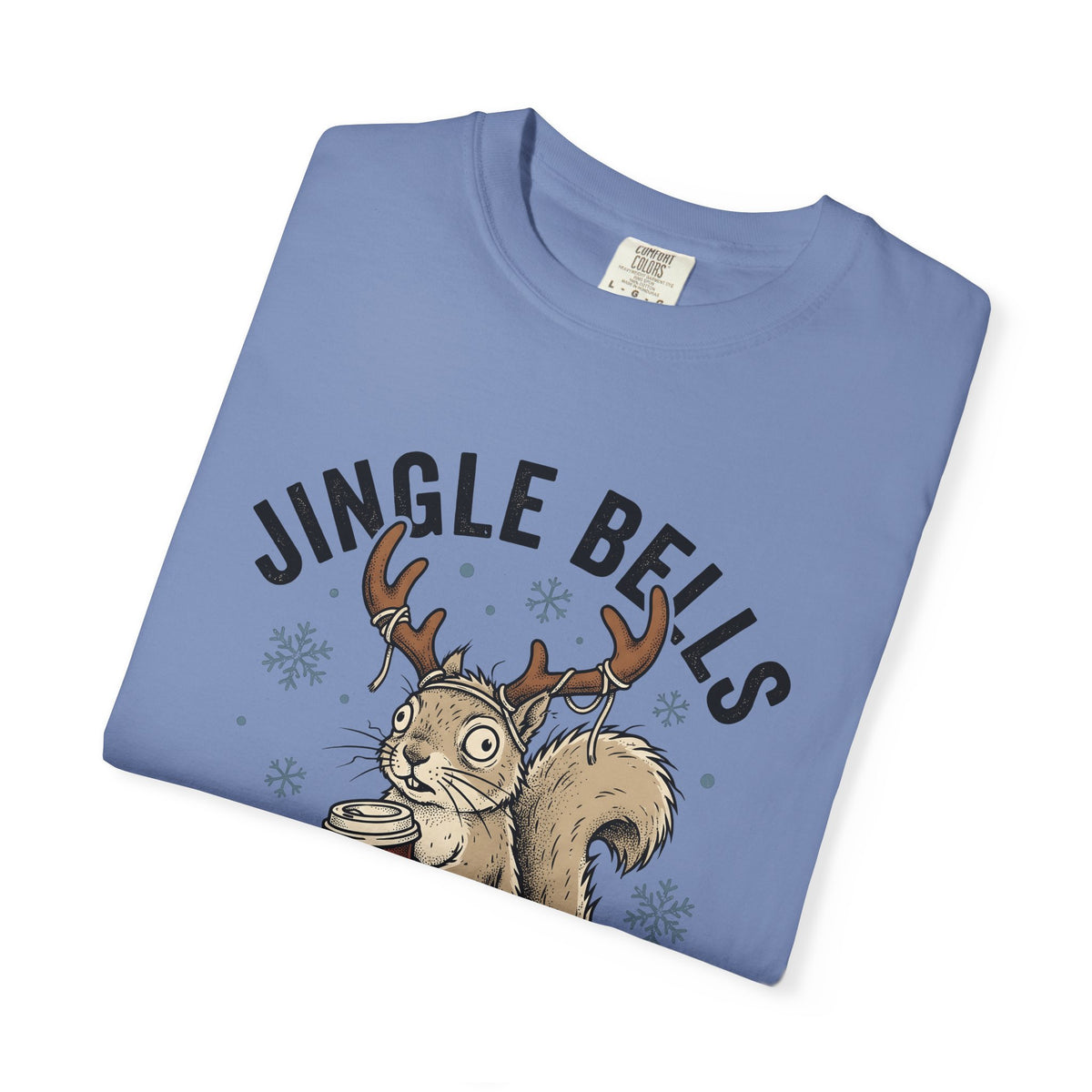 Tree Squirrel Coffee T-Shirt Christmas Fauna Gift Women Line Art T-Shirt Squirrel Coffee T-Shirt Xmas Fan Squirrel Illustration Wildlife Graphic