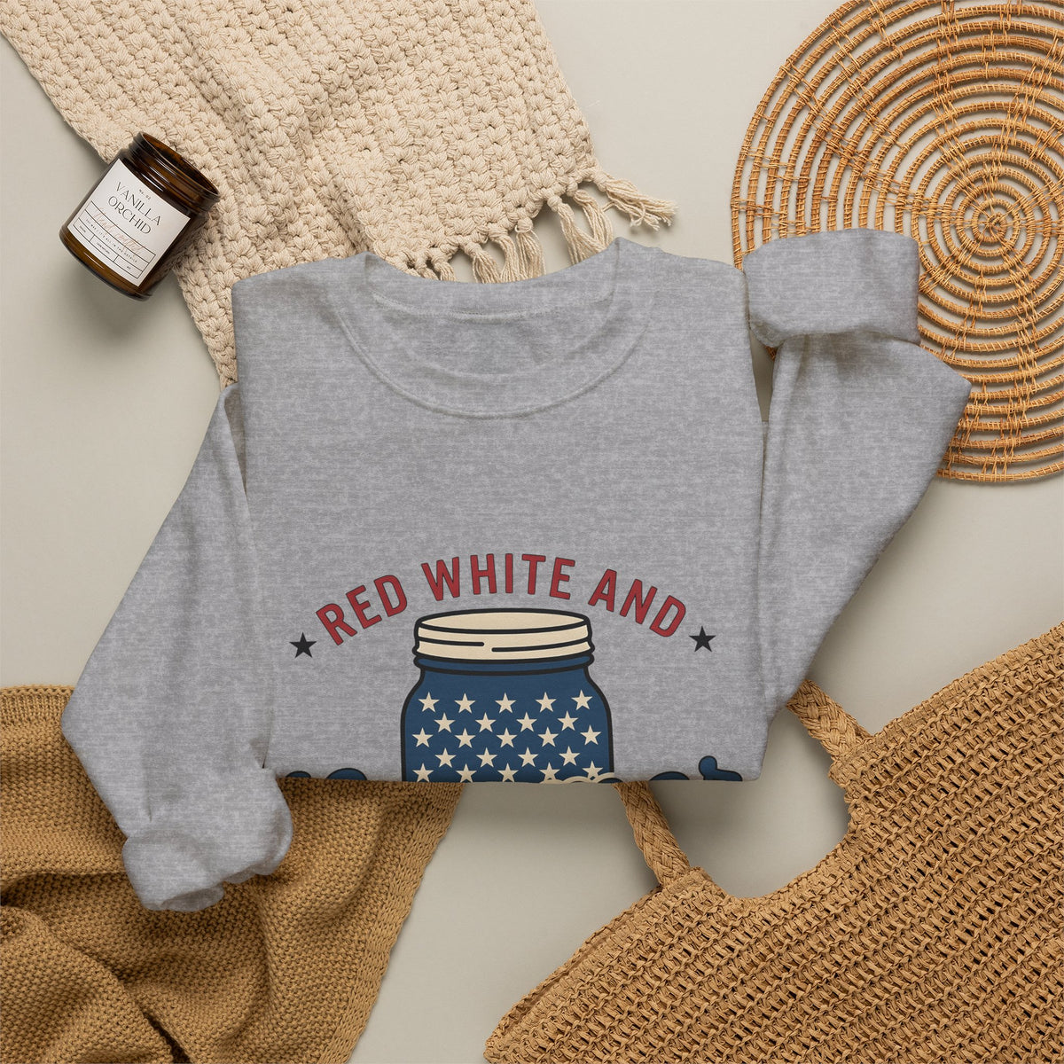 American Mason Jar Sweatshirt 4th Of July Summer Decor Gift Women Farmhouse Sweatshirt Mason Jar Sweatshirt Patriotic Fan Rustic Sweatshirt Summer Design