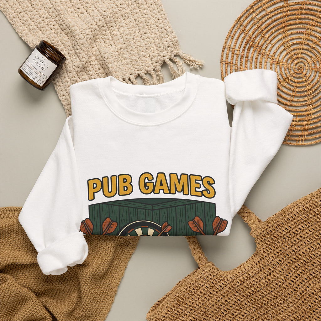 Darts Game Sweatshirt Sports Lounge Gift Women Grunge Sweatshirt Darts Sweatshirt Athlete Fan Distressed Sweatshirt Relaxation Graphic Cartoon Ale Glass Sweatshirt