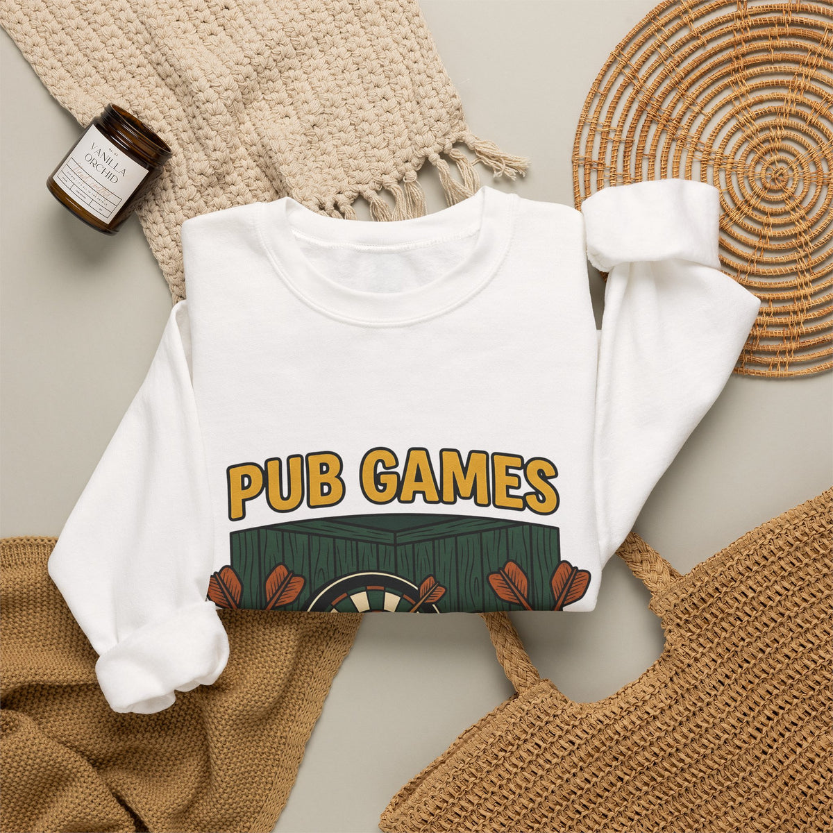Darts Game Sweatshirt Sports Lounge Gift Women Grunge Sweatshirt Darts Sweatshirt Athlete Fan Distressed Sweatshirt Relaxation Graphic Cartoon Ale Glass Sweatshirt