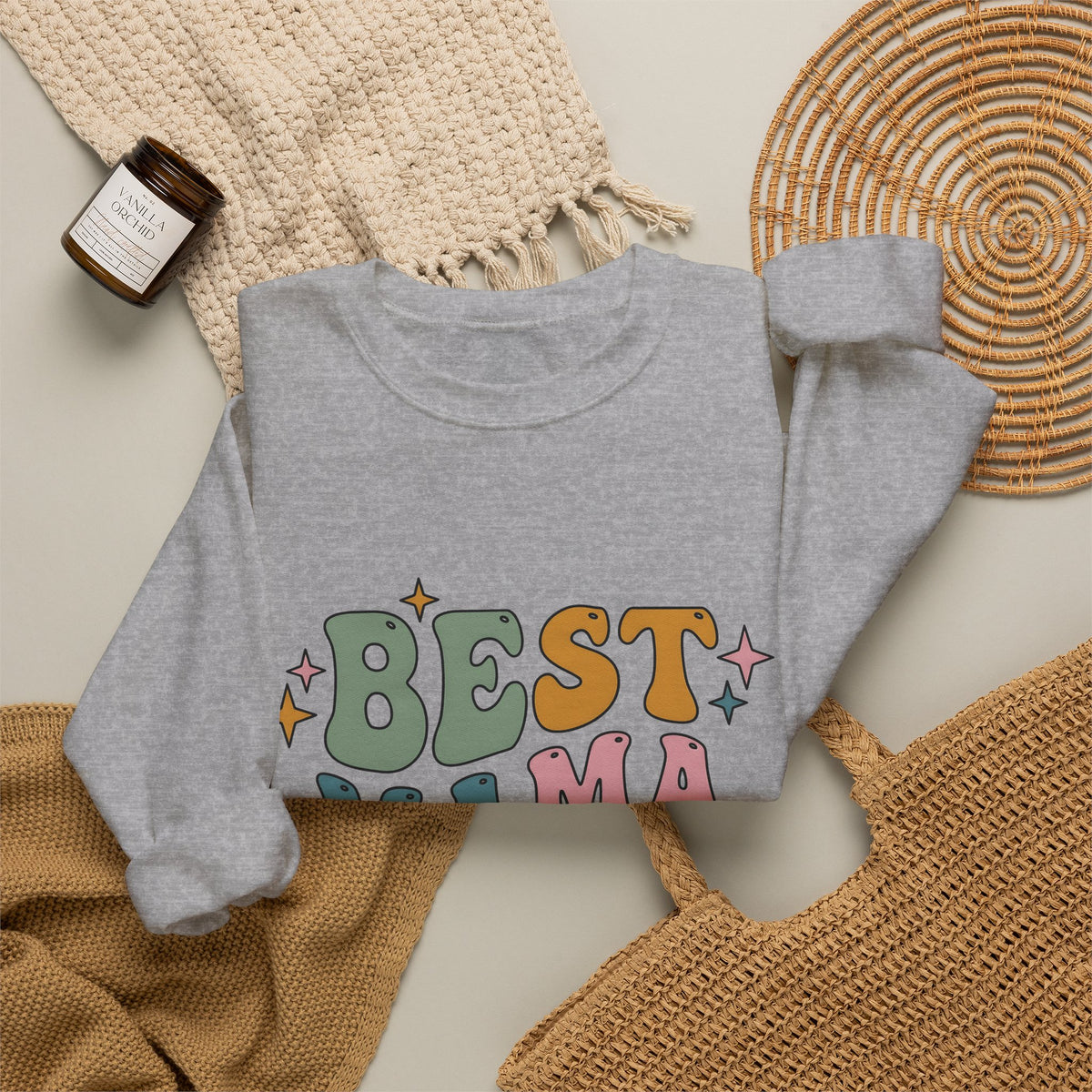 Funky Lettering Sweatshirt Moms Household Gift Women Vintage Sweatshirt Typography Sweatshirt Motherhood Fan Retro Sweatshirt Home Graphic Neon Sparkles Sweatshirt