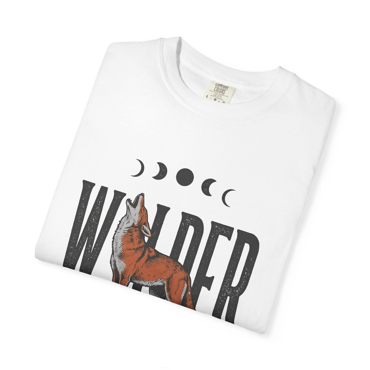 Howling Wolf T-Shirt Boho Chic Nature Gift Women Vintage T-Shirt Wolf T-Shirt Bohemian Fan Retro T-Shirt Environmental Graphic Hand Drawn Moon