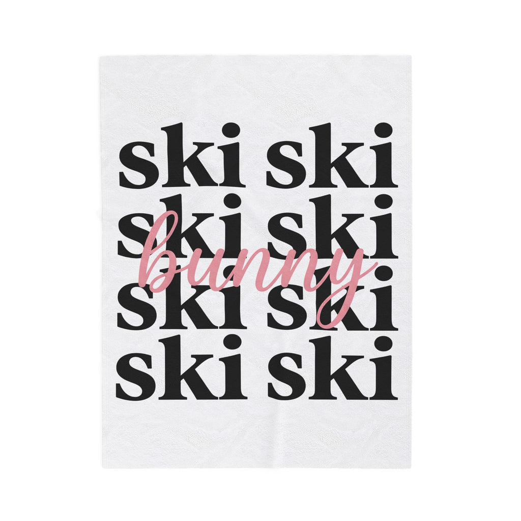 Ski Font Print Blanket Skiing Frost Gift Women Thick Blanket Typography Blanket Snowboarder Enthusiast Bold Blanket Winter Graphic Neat Calligraphy
