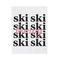 Ski Font Print Blanket Skiing Frost Gift Women Thick Blanket Typography Blanket Snowboarder Enthusiast Bold Blanket Winter Graphic Neat Calligraphy