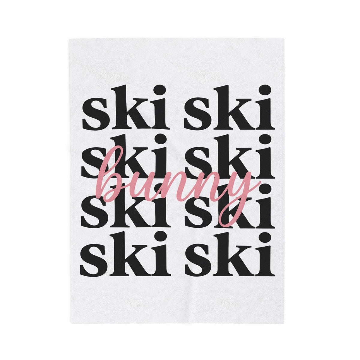 Ski Font Print Blanket Skiing Frost Gift Women Thick Blanket Typography Blanket Snowboarder Enthusiast Bold Blanket Winter Graphic Neat Calligraphy