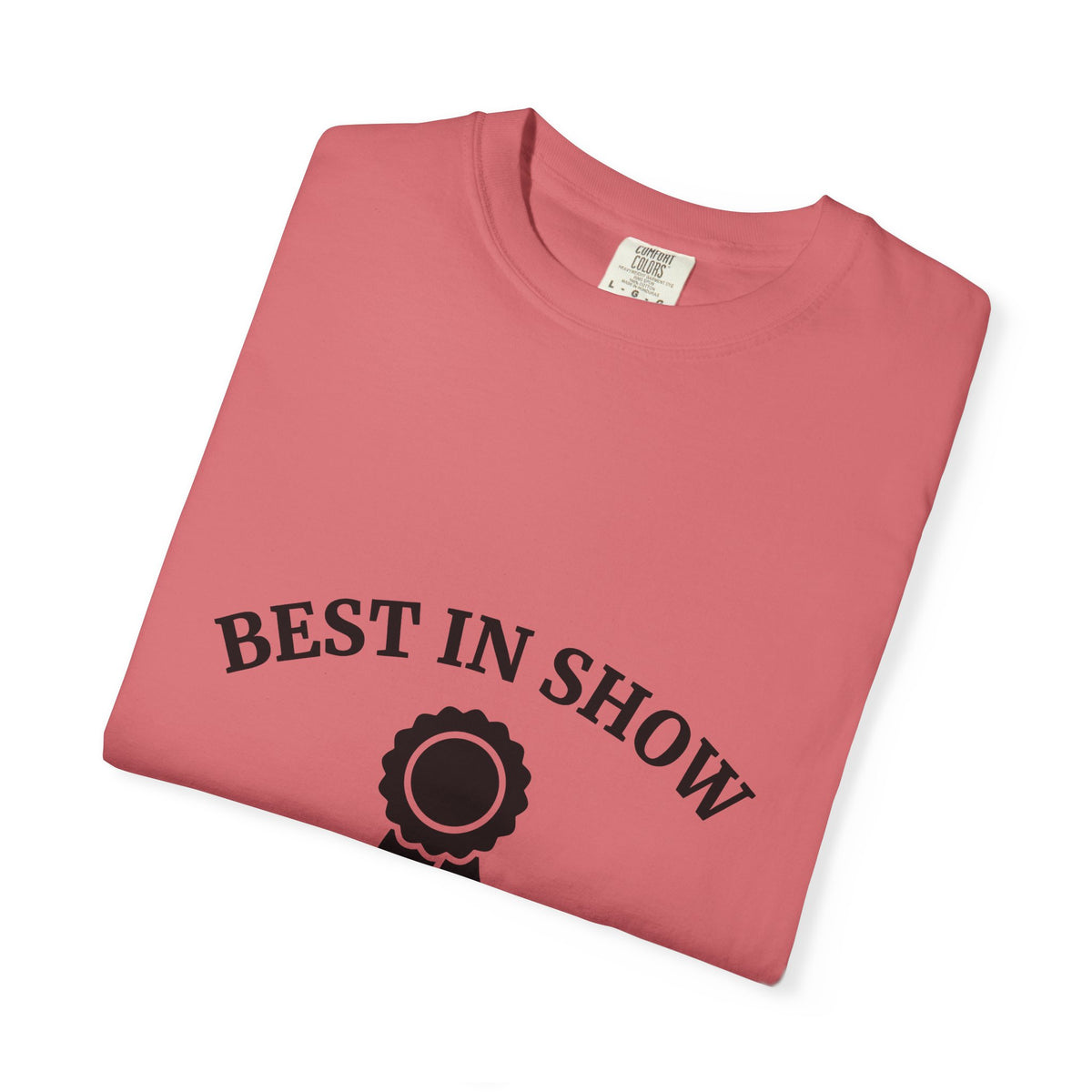 Award Ribbon T-Shirt Dog Competition Gift Women Minimalist T-Shirt Rosette T-Shirt Dog Fan Simple T-Shirt Championship Graphic Retro Badge T-Shirt