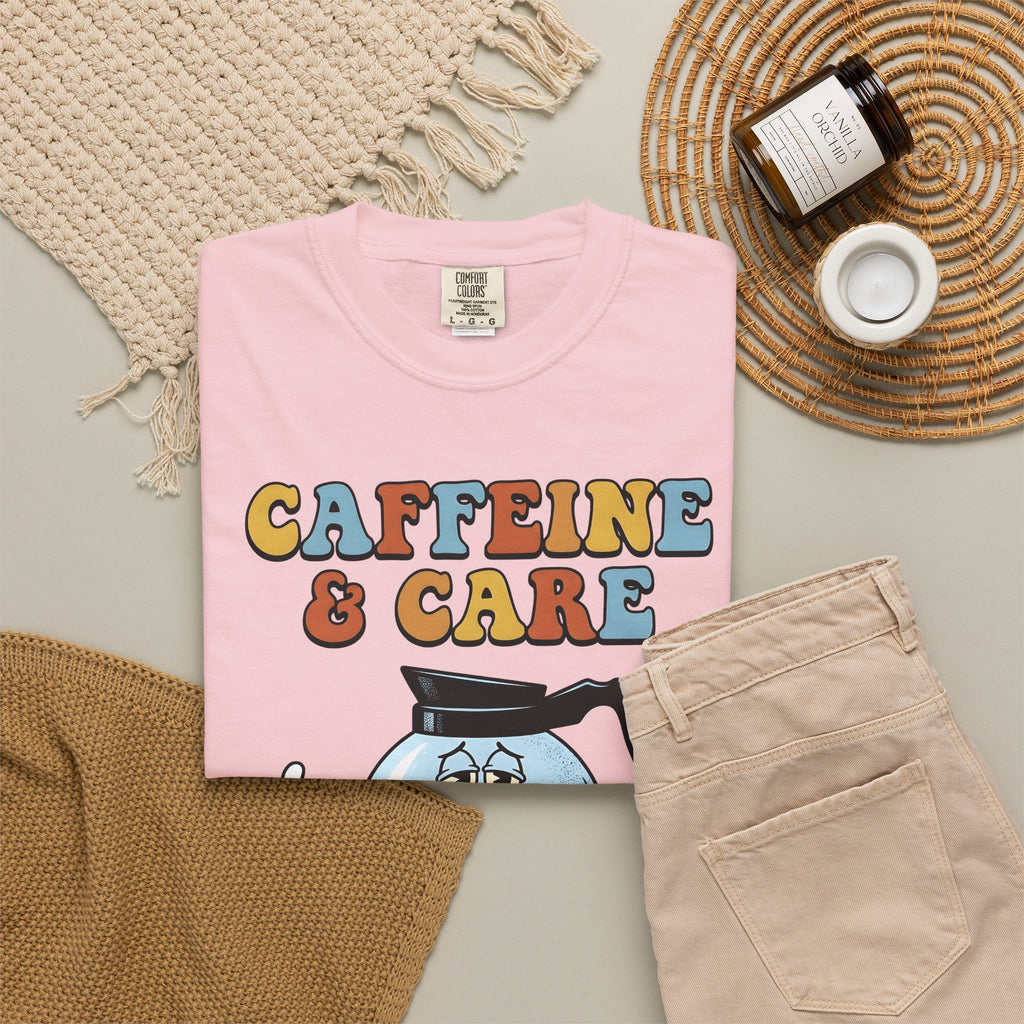 Coffee Pot Character T-Shirt Nurses Coffee Gift Women Cartoon T-Shirt Coffee Maker T-Shirt Nurse Fan Cartoony T-Shirt Caffeine Graphic Retro