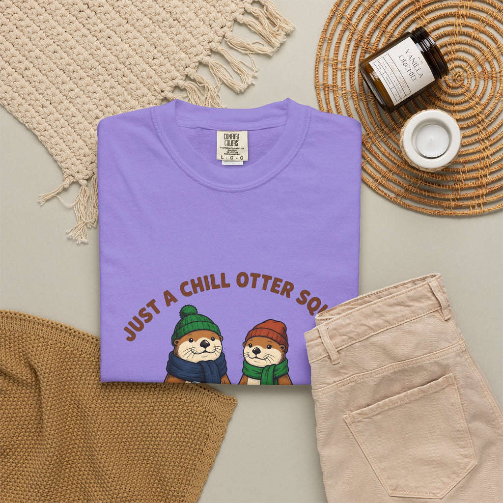 Otter Group T-Shirt Funny Wildlife Gift Women Comic T-Shirt Otters T-Shirt Humor Fan Cartoon T-Shirt Animal Graphic Sketch Beanies T-Shirt