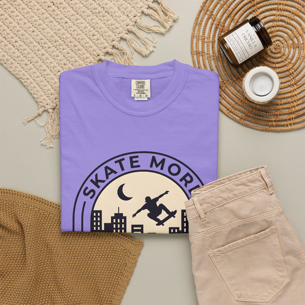 Skate Silhouette T-Shirt Skateboarding City Gift Women Modern Graphic T-Shirt Skater T-Shirt Sk8 Fan Urban Graphic Design Illustration Vintage