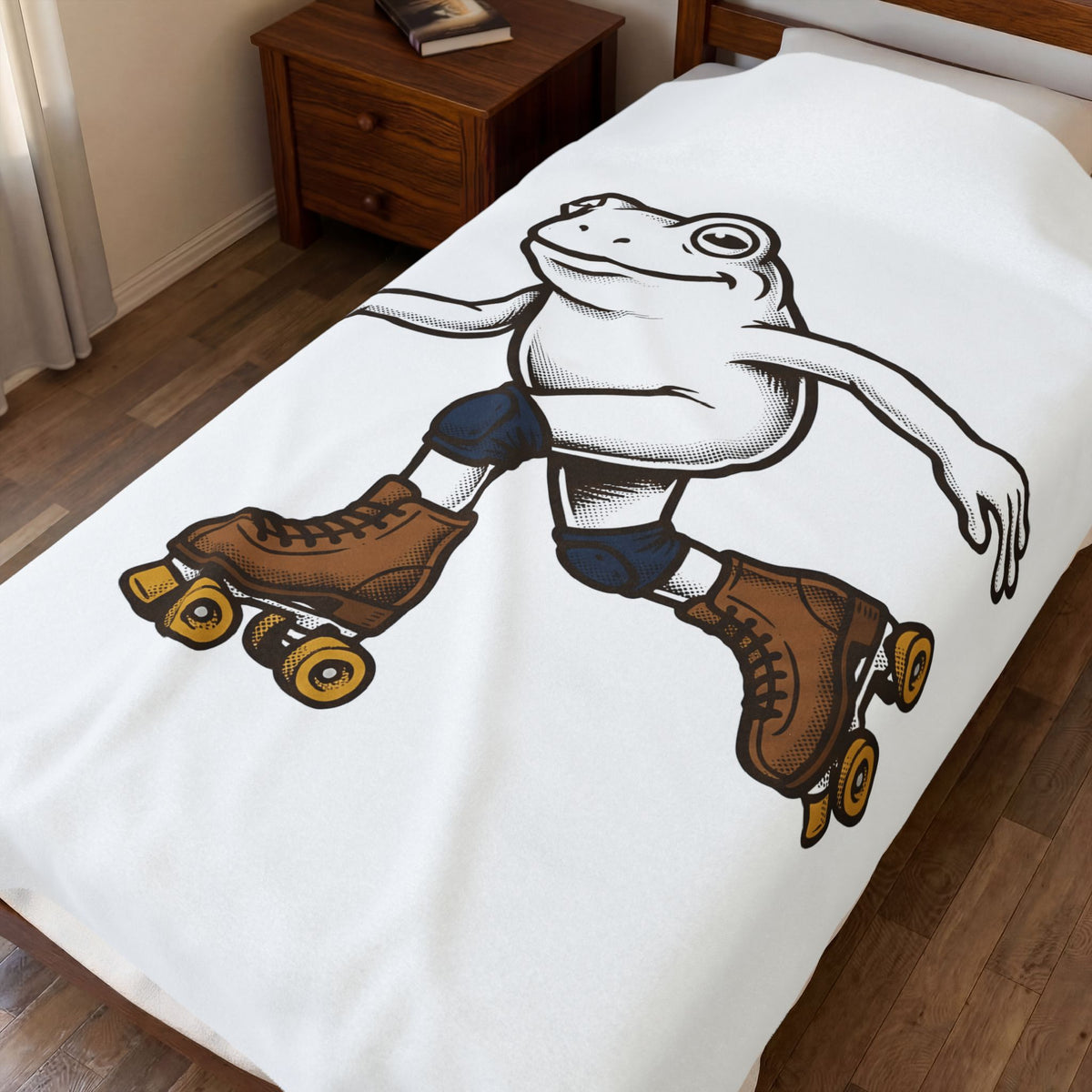 Skating Frog Blanket Sports Wildlife Gift Women Comic Blanket Toad Blanket Athlete Fan Cartoon Blanket Animal Graphic Vintage Pads Blanket