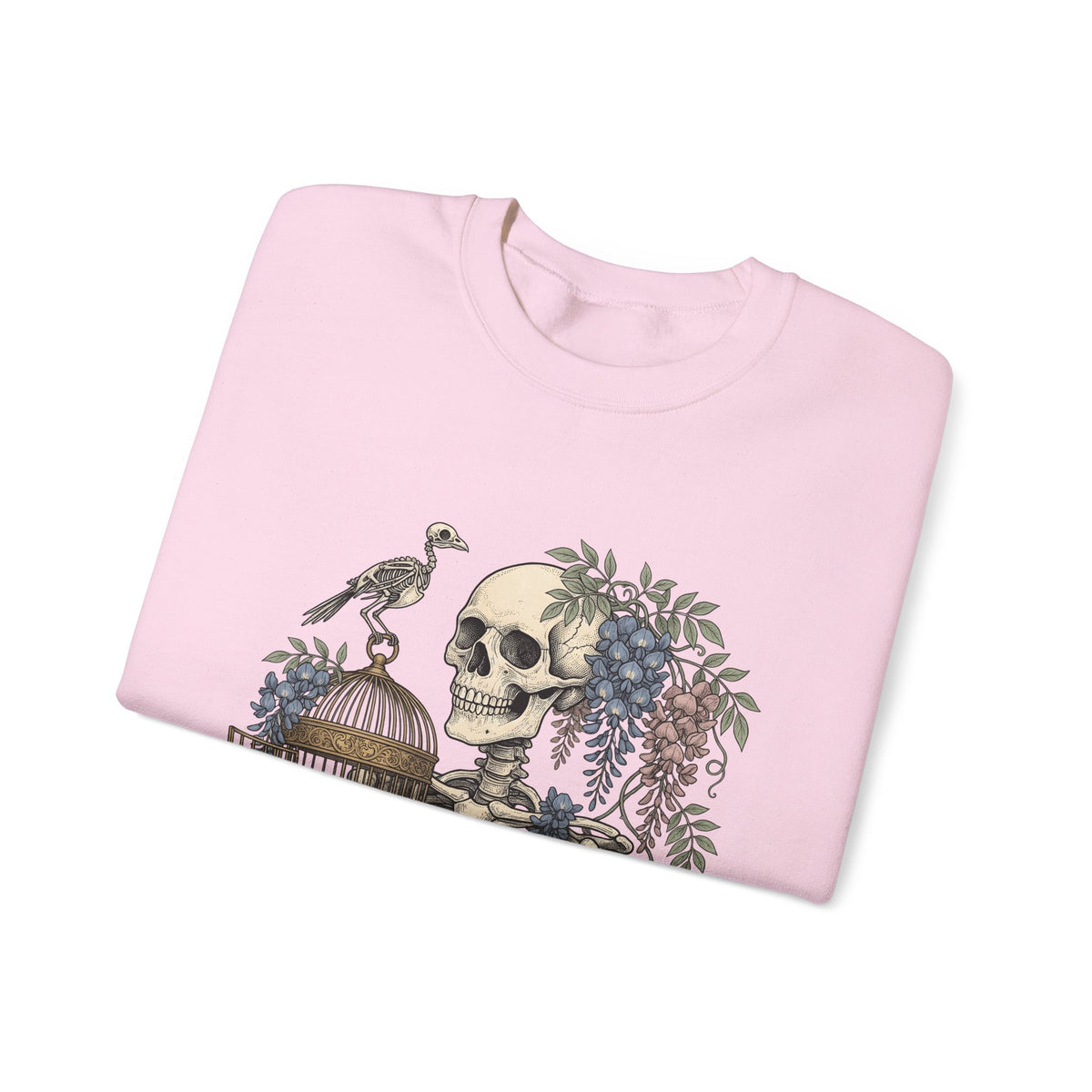 Bone Bloom Sweatshirt Halloween Dark Art Gift Women Rustic Sweatshirt Skeleton Sweatshirt Horror Fan Gothic Sweatshirt Macabre Graphic Doodle Aviary Sweatshirt