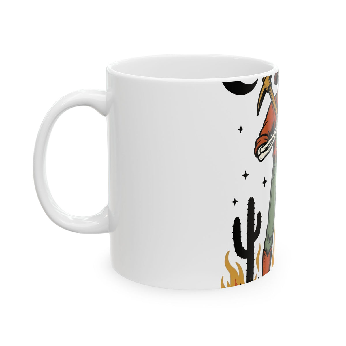 Skull Cowboy Mug Halloween Cowboy Gift Women Rustic Mug Sugar Skull Mug Horror Fan Vintage Mug Rodeo Graphic Old School Desert