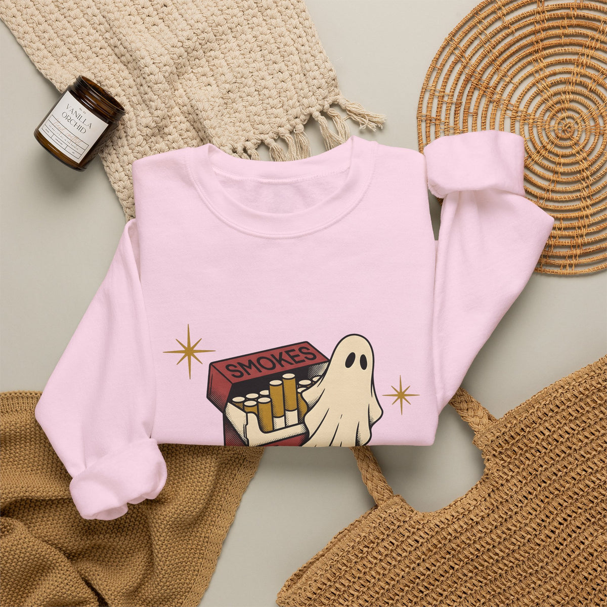 Specter Tobacco Case Sweatshirt Halloween Fright Gift Women Distressed Sweatshirt Tobacco Pouch Sweatshirt Horror Fan Spooky Graphic