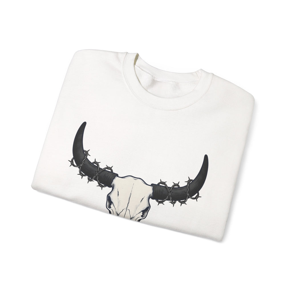 Bull Skull Sweatshirt Cowgirl Ranch Gift Women Western Sweatshirt Cow Skull Sweatshirt
