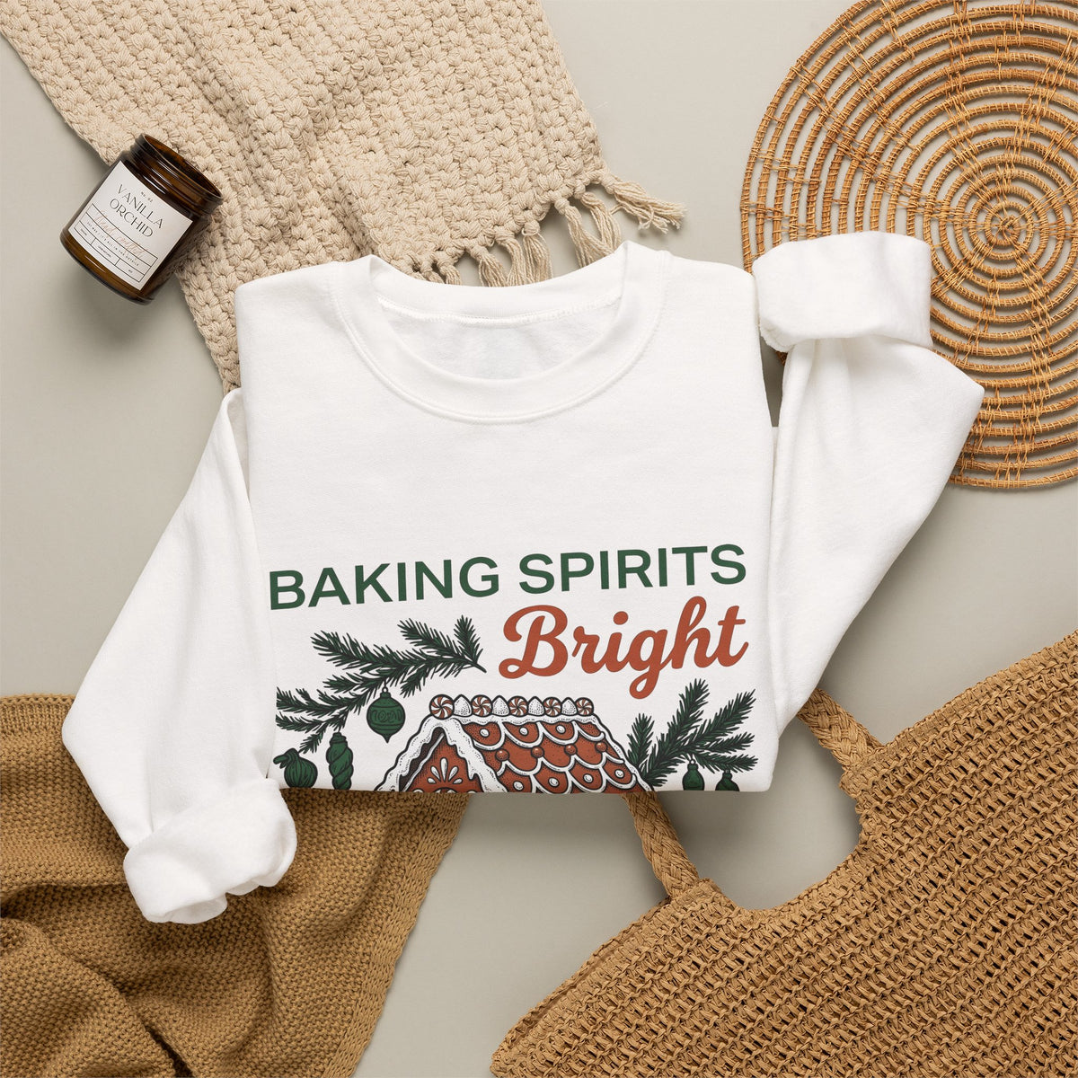 Gingerbread Cabin Sweatshirt Christmas Dessert Gift Women Cartoon Sweatshirt Gingerbread House Sweatshirt Xmas Fan Ginger Cartoon Sweatshirt Pastry Graphic