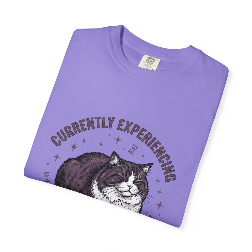 Fluffy Cat Cat Humor Gift Hand Drawn Kitten Cat Fan Feline Funny Vintage Stars T-Shirt