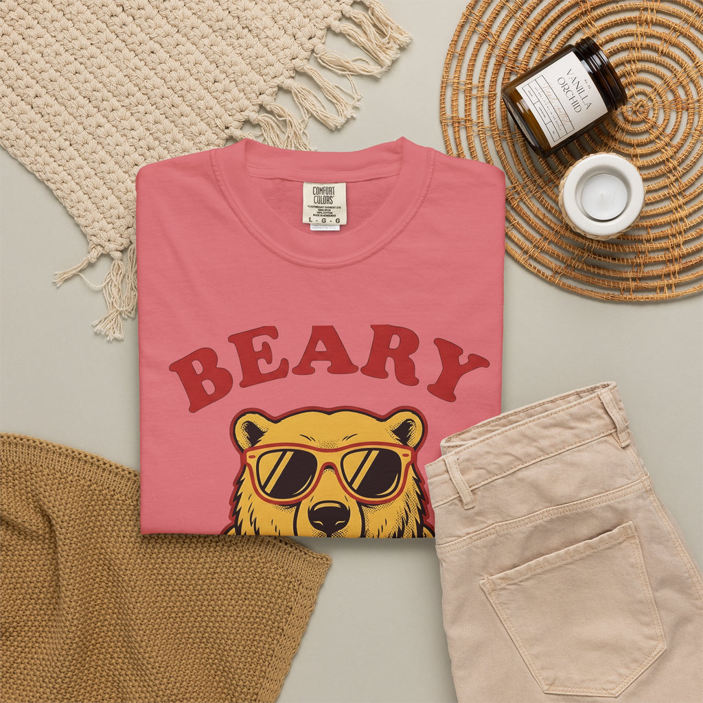 Bear Shades T-Shirt Christmas Wildlife Gift Women Comic T-Shirt Teddy T-Shirt Xmas Fan Cartoon T-Shirt Animal Graphic Retro Neck Wrap T-Shirt