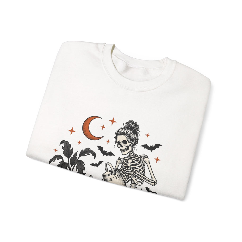 Skeleton Gardener Sweatshirt Mom Halloween Gift Women Tattoo Sweatshirt Bones Sweatshirt Mother Enthusiast Ink Sweatshirt Spooky Graphic Vintage Houseplants