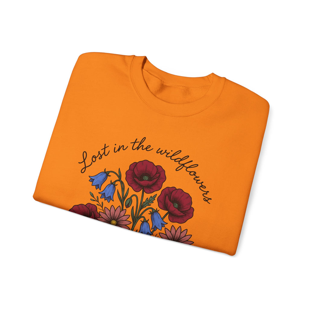 Meadow Flowers Sweatshirt Floral Garden Gift Women Plant Drawing Sweatshirt Wildflowers Sweatshirt Flower Fan Botanical Sweatshirt Yard Graphic Hand Drawn