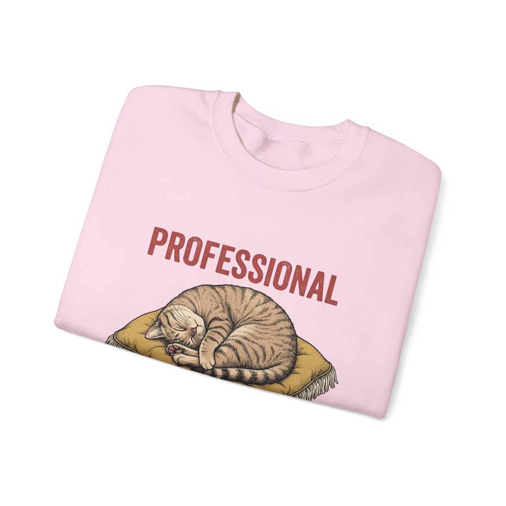 Resting Cat Sweatshirt Cat Comedy Gift Women Classic Sweatshirt Kitten Sweatshirt Feline Fan Cat Sweatshirt Humor Graphic Doodle Headrest Sweatshirt