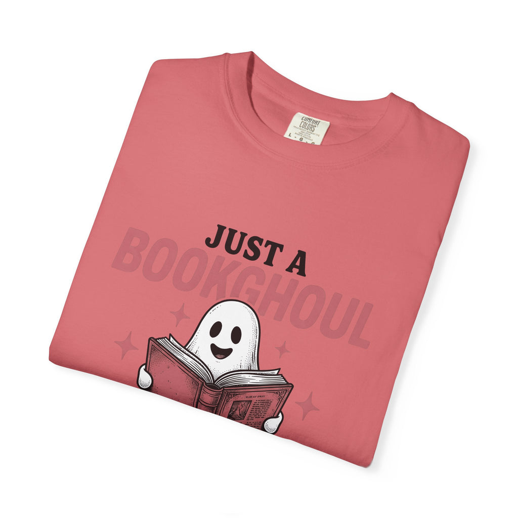 Phantom Reading Book T-Shirt Halloween Reader Gift Women Illustration T-Shirt Bookworm T-Shirt Spooky Fan Ghostly T-Shirt Book Graphic Sketch