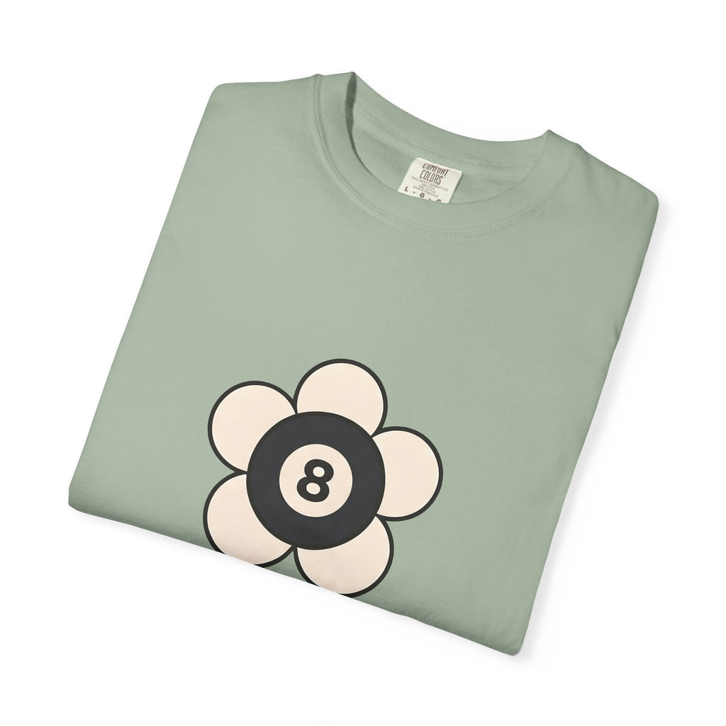 Eight Ball Flower Billiards Plants Gift Modern Magic Flower Pool Fan Artistic Floral Antique T-Shirt