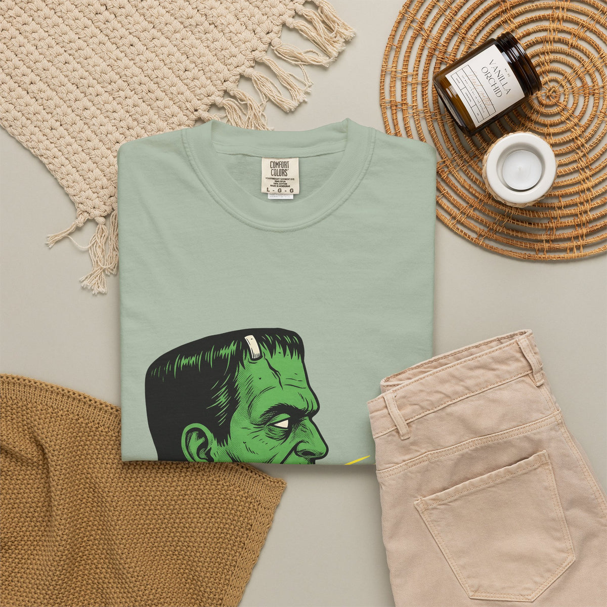 Frankenstein Creature Halloween Scary Gift Cartoon Monster Horror Fan Creepy Frightening T-Shirt
